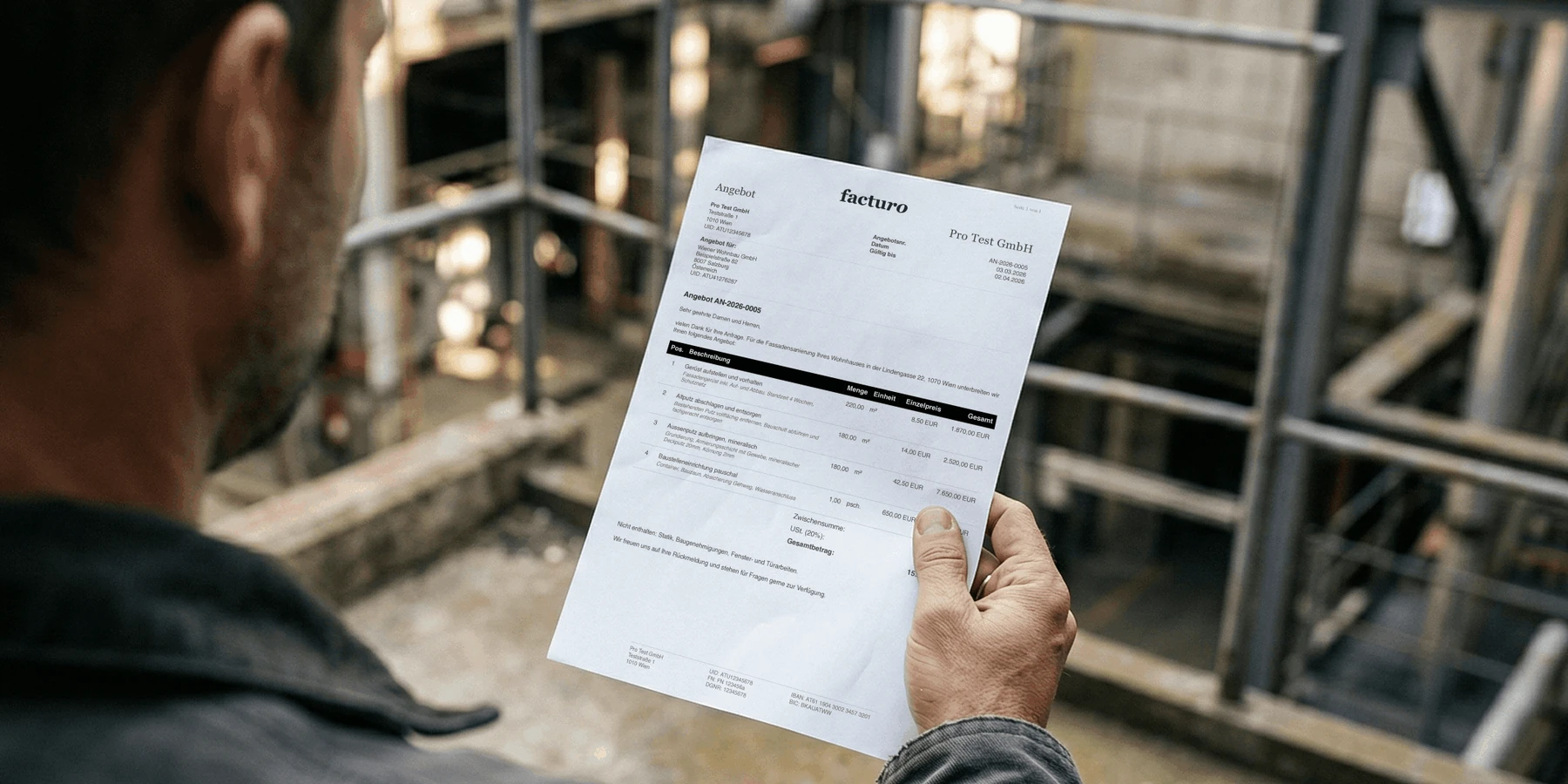 Angebot schreiben als Bauunternehmer in Österreich